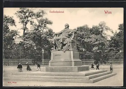 AK Wien, Blick auf Goethedenkmal