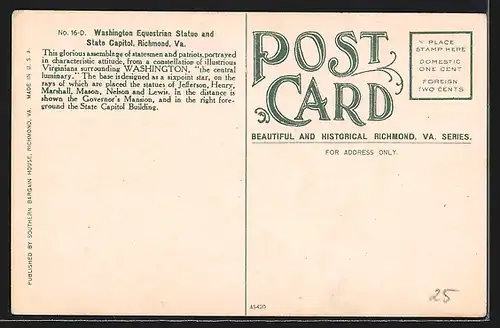 AK Richmond, VA, Washington Equestrian Statue and State Capitol