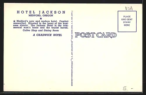 AK Medford, OR, View of Hotel Jackson