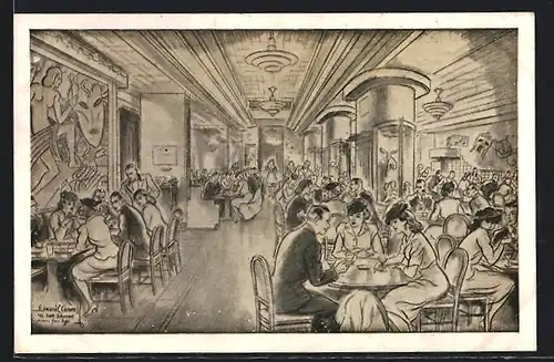 Künstler-AK New York, NY, Interior of Ye Eat Shoppe, 734 8th Ave. bet. 45th-46th Streets