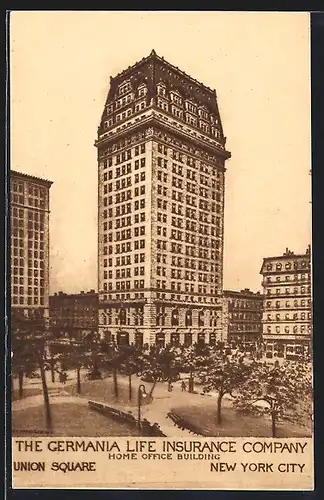 AK New York, NY, The Germania Life Insurance Company, Home Office Building, Union Square