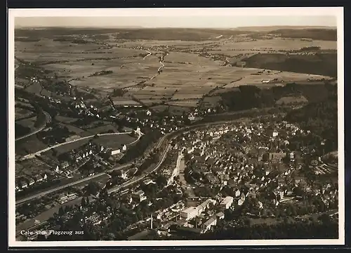 AK Calw, Flugzeugaufnahme des Ortes