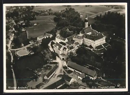 AK Andechs, Kloster vom Flugzeug aus