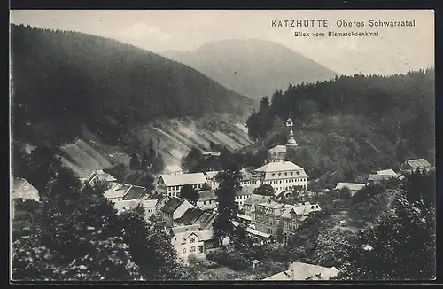 AK Katzhütte, Blick vom Bismarckdenkmal