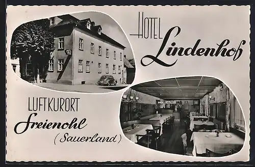 AK Freienohl im Sauerland, Hotel Lindenhof, im Gastraum