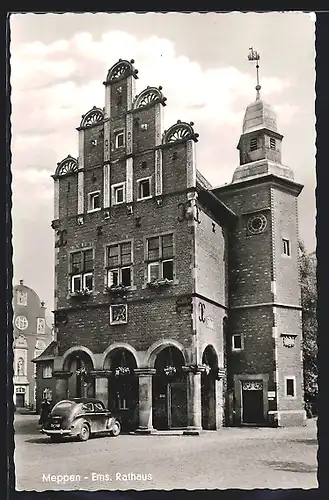 AK Meppen, Blick auf das historische Rathaus