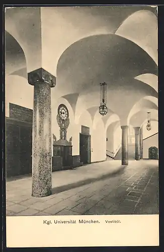 AK München, Innenansicht der kgl. Universität, Amalienstrasse