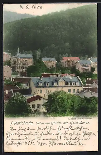 AK Friedrichroda, Villen am Gottlob mit Hotel Lange