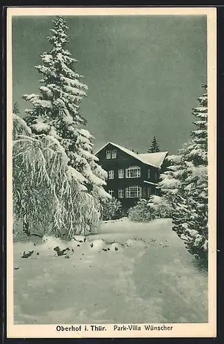 AK Oberhof i. Thür., Park-Villa Wünscher im Schnee