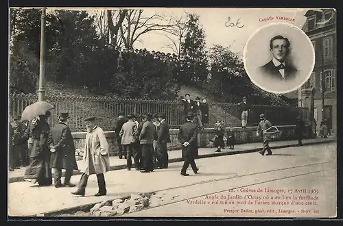 AK Limoges, Grèves de Limoges, 17 Avril 1905, Camille Vardelle
