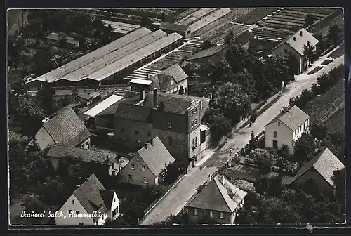 AK Hammelburg, Brauerei Salch aus der Vogelschau