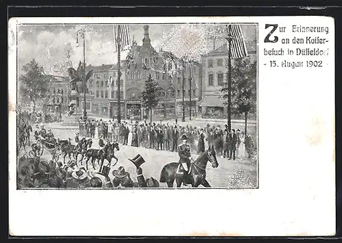 Künstler-AK Düsseldorf, Kaiserbesuch 1902