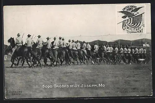 AK St. Joseph, Mo., Amerikanische Soldaten zu Pferde