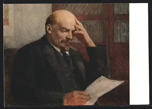 AK Vladimir Iljic Lenin liest einen Brief