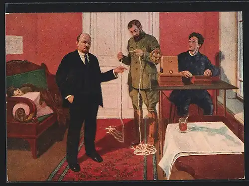 AK Vladimir Iljic Lenin mit einem Soldaten