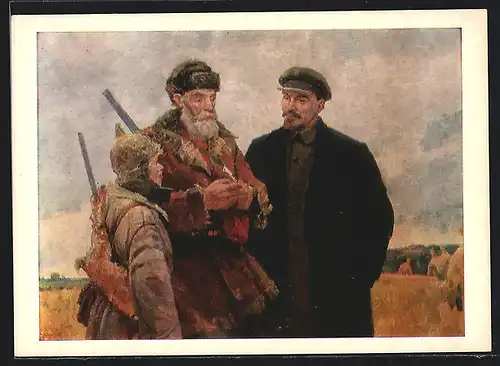 AK Vladimir Iljic Lenin mit einem älteren Mann und Jungen