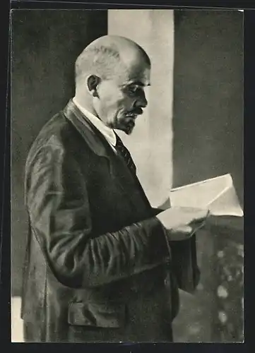 AK Vladimir Iljic Lenin mit einem Brief
