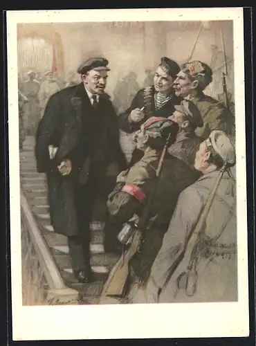 AK Vladimir Iljic Lenin spricht zu Soldaten