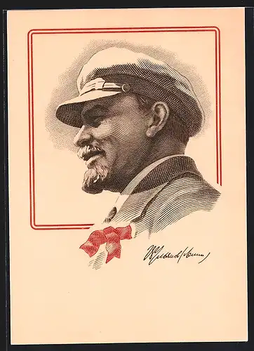 AK Vladimir Iljic Lenin mit Schirmmütze