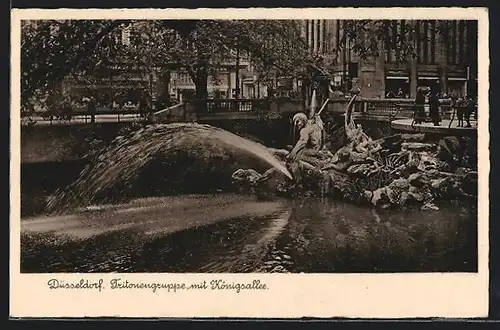 AK Düsseldorf, Tritonengruppe mit Königsallee