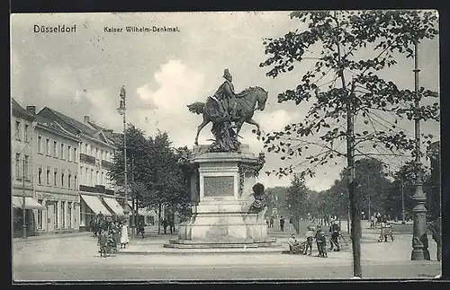 AK Düsseldorf, Partie am Kaiser Wilhelm-Denkmal