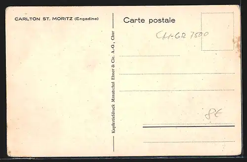 AK St. Moritz, Carlton, Innenansicht