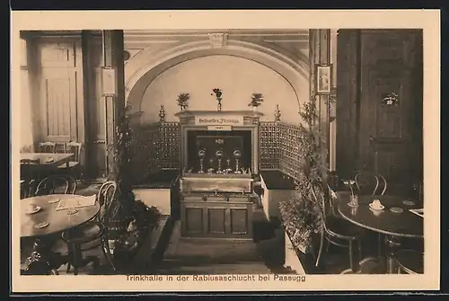 AK Passugg, Rabiusaschlucht, Trinkhalle, Innenansicht