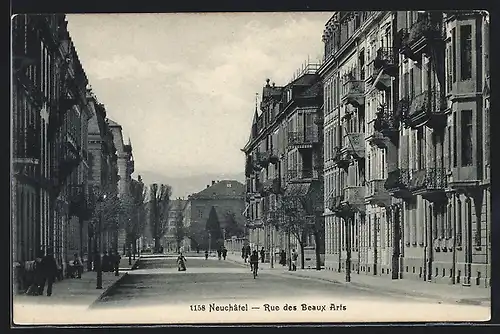 AK Neuchatel, Rue des Beaux Arts