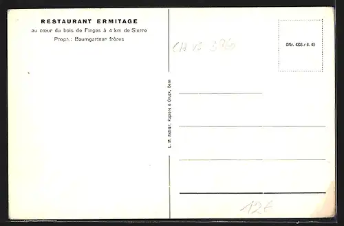 AK Sierre, Restaurant Ermitage mit Autos