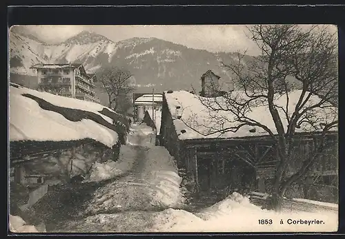 AK Corbeyrier, Dorfpartie im Winter