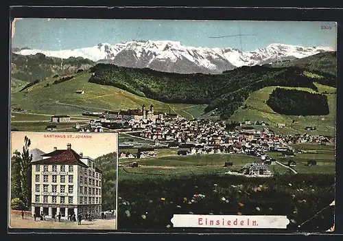 AK Einsiedeln, Gasthaus St. Johann, Gesamtansicht
