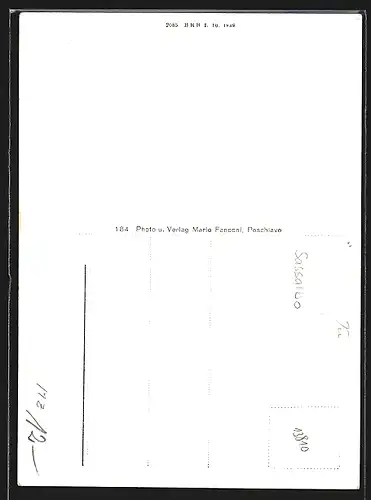 AK Poschiavo, Ortsansicht mit Marmor- und Serpentin-Werken