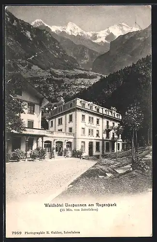 AK Interlaken, Waldhotel Unspunnen am Rugenpark