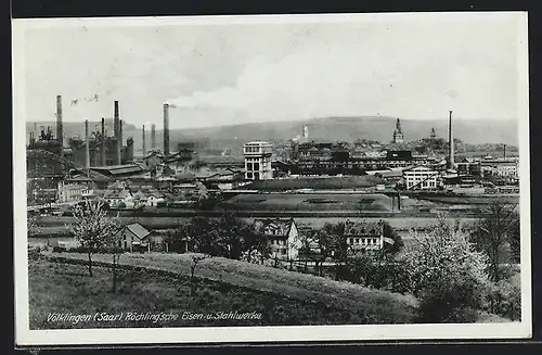 AK Völklingen / Saar, Röchling`sche Eisen- und Stahlwerke