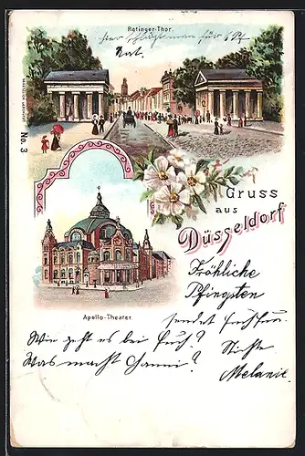 Lithographie Düsseldorf, Ratinger Tor & Apollo-Theater