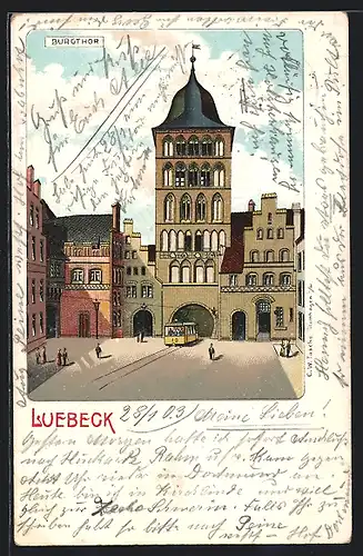 Lithographie Lübeck, Burgtor