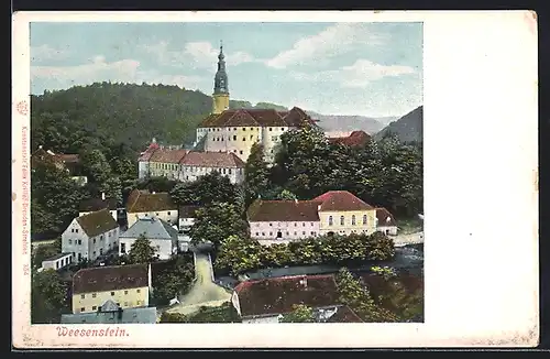 AK Weesenstein, Teilansicht mit Blick auf das Schloss