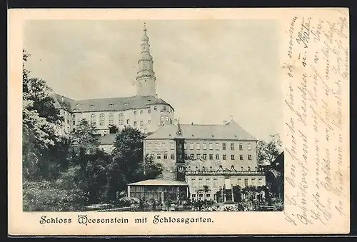 AK Weesenstein, Schloss mit Schlossgarten