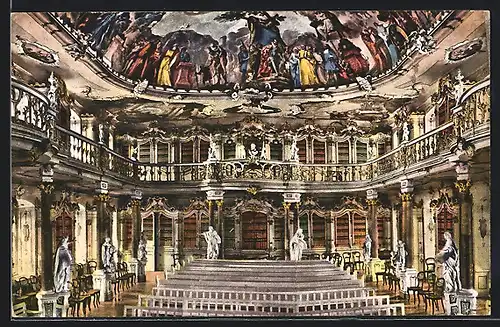 AK Schussenried, Bibliotheksaal i. d. Klg. Heilanstalt