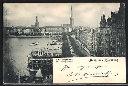 AK Hamburg-Neustadt, Alter Jungfernstieg aus der Vogelschau