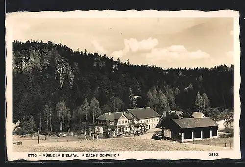 AK Bielatal / Sächs. Schweiz, Otto-Mühle am Waldrand