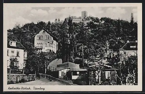 AK Karlsruhe, Turmberg mit Bergbahn