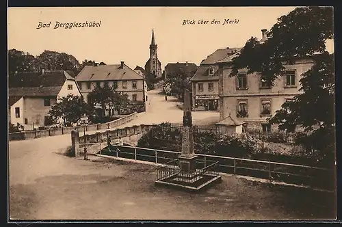 AK Bad Berggiesshübel, Blick über den Markt