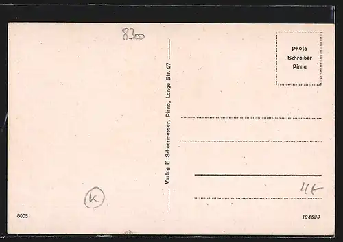 AK Pirna / Elbe, Marktplatz, Marienkirche, Breitestrasse, Plan