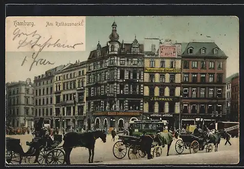 AK Hamburg, am Rathausmarkt