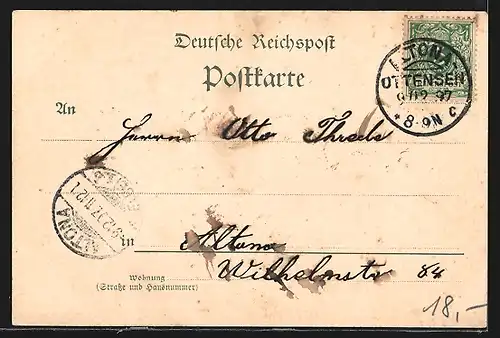 AK Hamburg, Grosser Burstah mit Geschäften und Strassenbahn