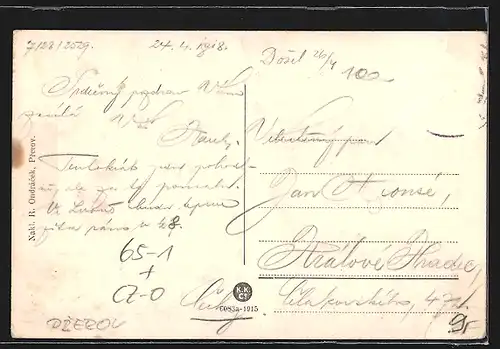 AK Prerov, Bahnhof /Nádrazi, Obecné skoly, Palackého tridy