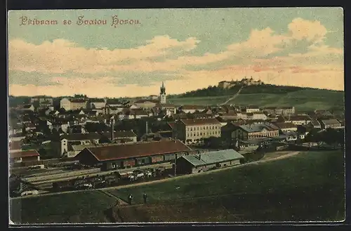 AK Pribram, Bahnhof in der Stadt