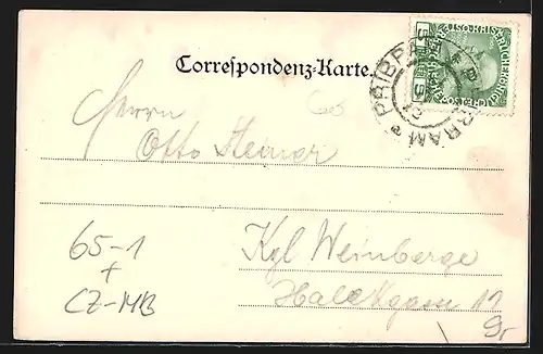 AK Pribram, Gesamtansicht mit Bahnhof