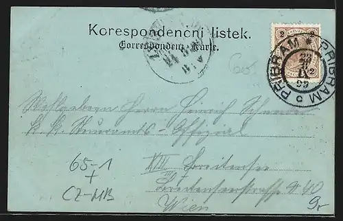 Mondschein-AK Pribram, Nádrazi, Celkový pohled